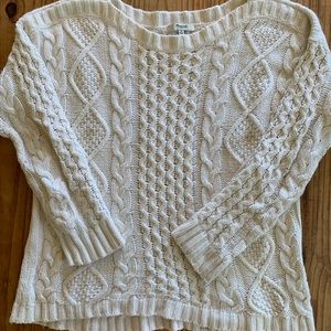 Madewell Cream Cable Knit Sweater (M)